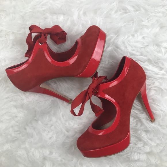 carvela red suede shoes